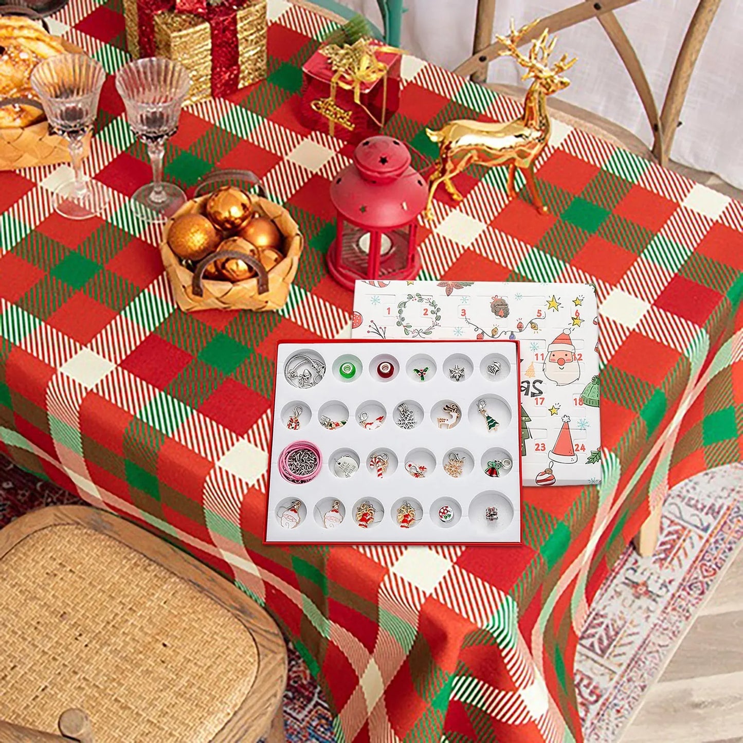 🎁 Christmas Advent Calendar Bracelet Set – 24 Days of Cozy Holiday Magic