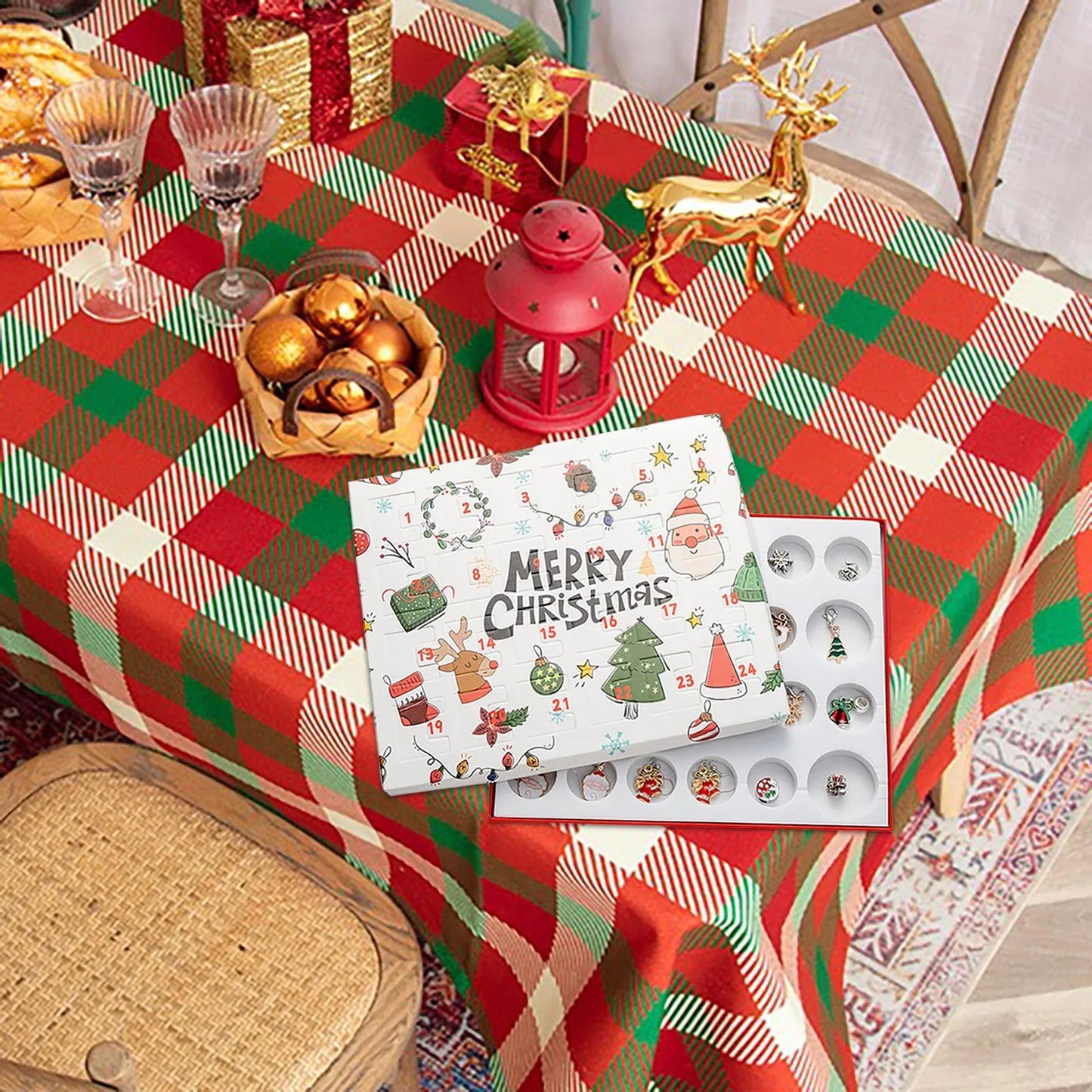 🎁 Christmas Advent Calendar Bracelet Set – 24 Days of Cozy Holiday Magic